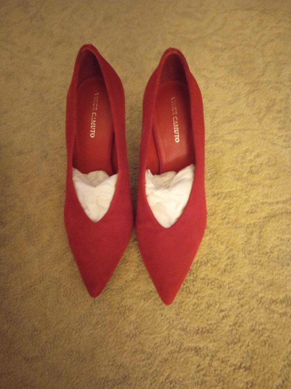 Vince Camuto Tendira Pump Heels In Fire Swirl True Suede Size 8